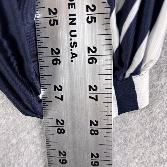 Banana Republic Dress Women's Medium Navy Zebra Print Shift V-Neck Pleated NWT - Picture 5 of 10